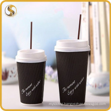 Disposable Ripple Double Wall Paper Cup for Hot Drinking
